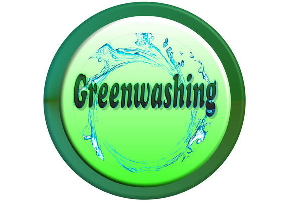 Button 3D Greenwashing Runde - Foto, Bild