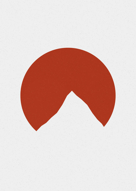 Crimson χρώμα Βουνά βράχια σιλουέτα τέχνη λογότυπο σχεδίαση εικονογράφηση - Διάνυσμα, εικόνα