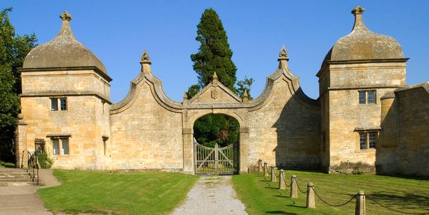 Well known historic gatehouses at Chipping Campden  in The Cotswolds, Gloucestershire, UK - Photo, Image