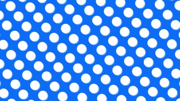 Bu mavi arkaplan üzerinde hareket eden basit bir polka nokta çizgisinin videosu.  - Video, Çekim