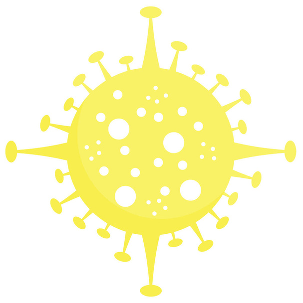 Coronavirus Logo Design in gelber Farbe isoliert auf weiß - Foto, Bild