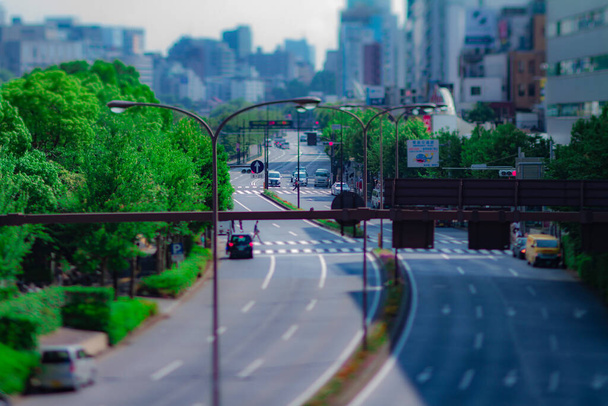A miniature city street at Yasukuni avenue in Tokyo daytime - Photo, Image