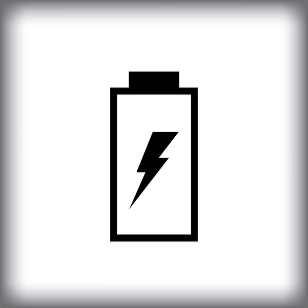 Черно-белый значок аккумулятора телефона зарядки. Векторная иллюстрация мобильного заряда, символ подзарядки, знак энергетической или электрической зарядной станции
 - Вектор,изображение