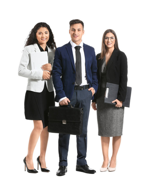 Jonge zakenmensen op witte achtergrond - Foto, afbeelding