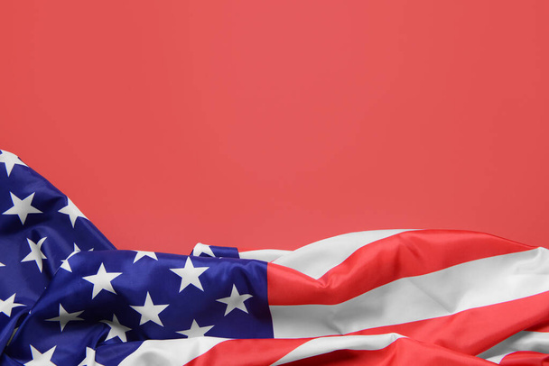 USA flag on color background - Photo, Image