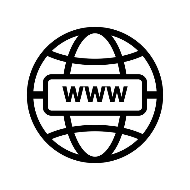 Globus-Vektorsymbol. Web-Symbol. Gehen Sie zum Webzeichen. Zeichen für Internetzugang. Vektorillustration - Vektor, Bild