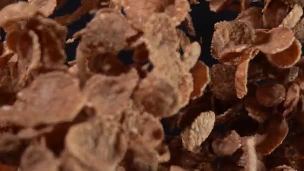 Wheat flakes explosion. Slow motion 250 fps - Footage, Video
