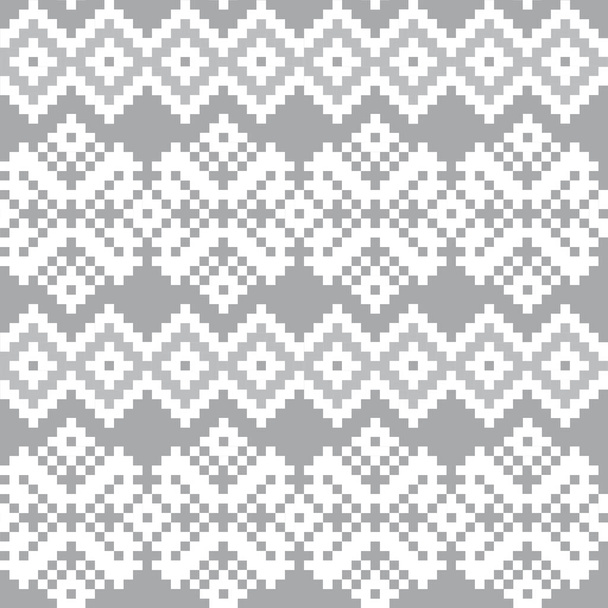 Witte Kerst kermis eiland patroon achtergrond voor mode textiel, breigoed en graphics - Vector, afbeelding