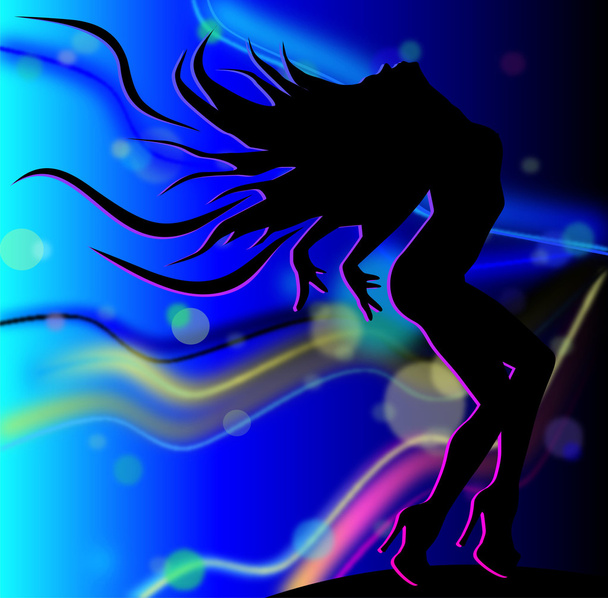 Танцююча дівчина в блакитному світлі
 - Вектор, зображення