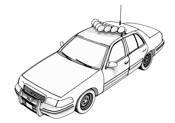 police car sketch vector - Vector, Image