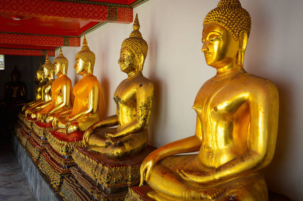 ワット・ポー寺院,古代の彫像,バンコク,タイ - 写真・画像