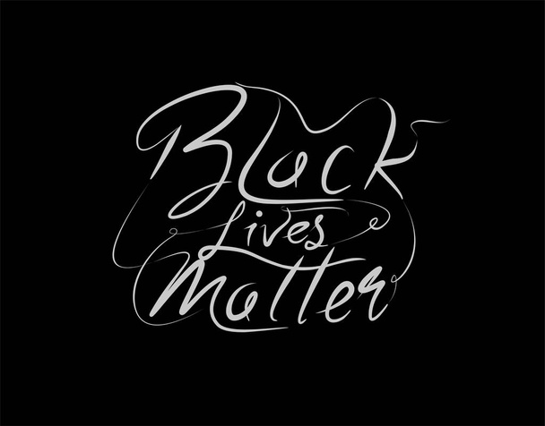 Black Lives Matter Lettrage Texte sur fond noir dans l'illustration vectorielle - Vecteur, image