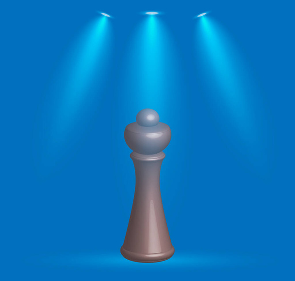 Šachová figurka Queen. 3D design. Obrázek skladu - Vektor, obrázek