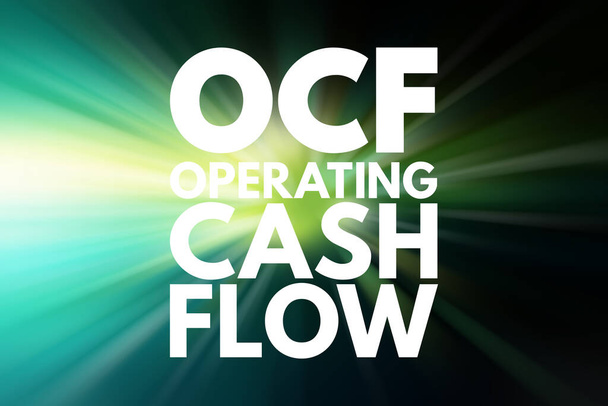 OCF -営業キャッシュフローの頭字語、ビジネスコンセプトの背景 - 写真・画像