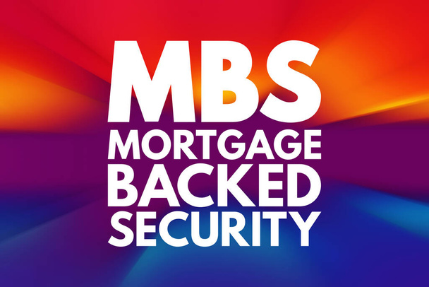 MBS - Akronim zabezpieczonej hipoteki, tło koncepcji biznesowej - Zdjęcie, obraz