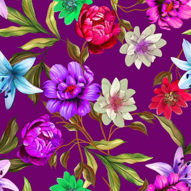 Flowers are full of romance,the leaves and flowers art design - Foto, immagini