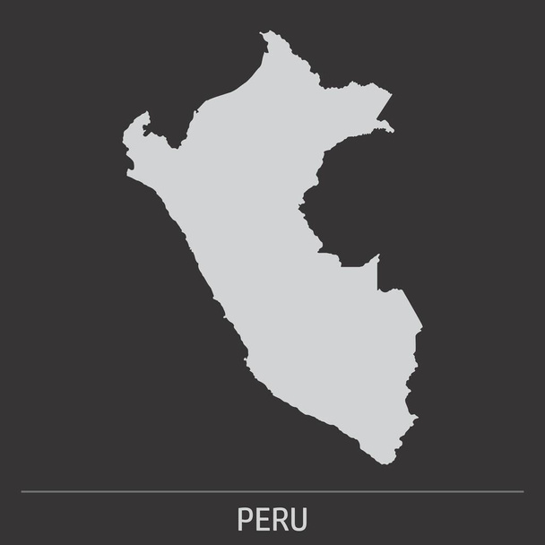 L'icône de carte du Pérou sur fond sombre - Vecteur, image