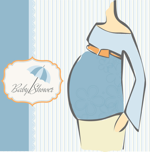 Новий дитячий душ вагітна
 - Вектор, зображення