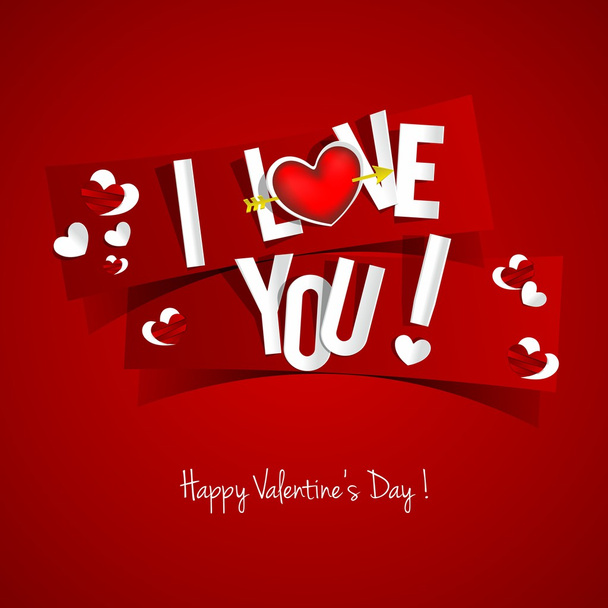 Happy Valentines Day card - Vector, imagen
