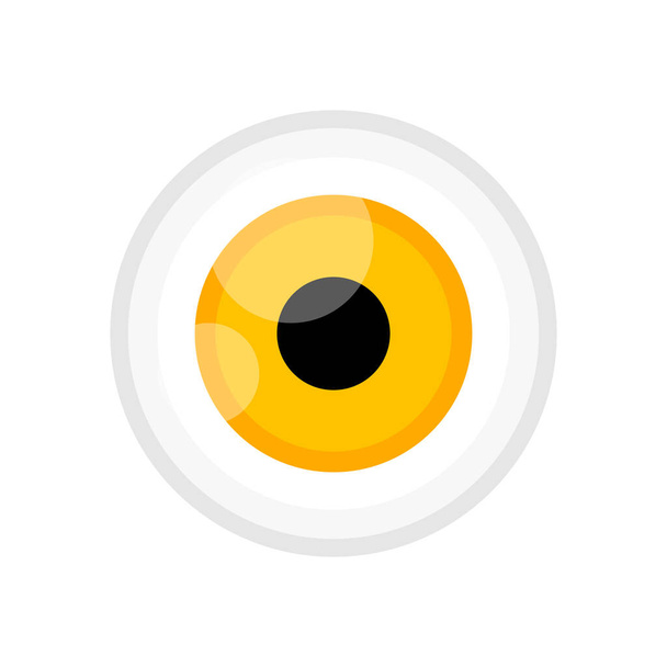 жовтий колір очного яблука ізольований на білому, графічно-жовтий для іконки, ілюстрація очного яблука для кліп-арту, символ зору, мультфільм для очного яблука, щоб побачити бачення і побачити концепцію
 - Вектор, зображення