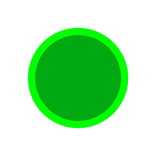 Taste Kreis Form grün für Tasten Spiele spielen isoliert auf weißen, einfachen grünen Tasten Kreis flach, runde Taste grün flachen Stil-Symbol-Zeichen für Anwendungen, moderne Tasten rund für Website oder App - Vektor, Bild