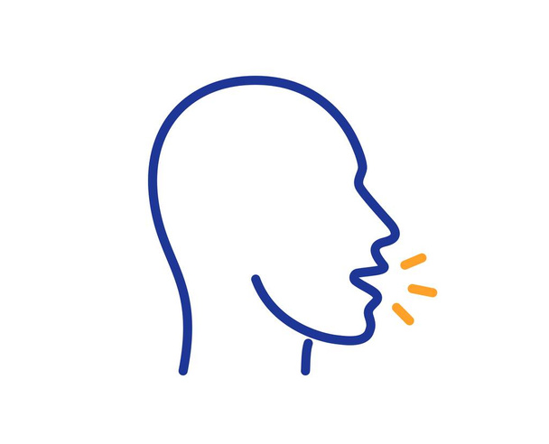 Cough line icon. Coronavirus symptom sign. Flu, sneeze or pneumonie symbol. Colorful thin line outline concept. Linear style cough icon. Editable stroke. Vector - Vektori, kuva