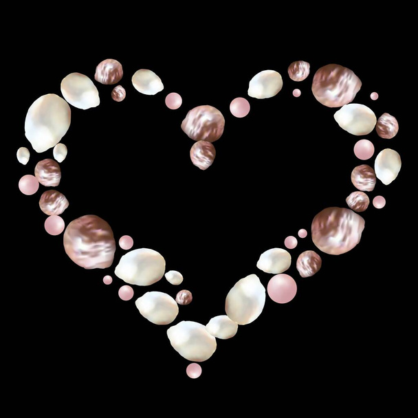 Women jewelry with Baroque pearls is symbol of beauty and art. Pearls are the best gift for wedding and anniversary. - Vector, Image