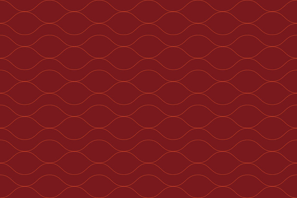 Seamless, abstract background pattern made with curvy thin lines in water / wave abstraction. Decorative, elegant vector art in tones of red color. - Вектор, зображення