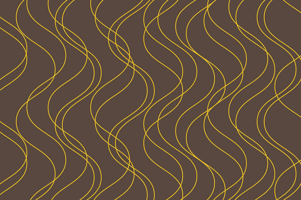 Abstract background pattern made with curvy thin lines in water / wave abstraction. Decorative, elegant vector art in gold yellow and brown colors. - Вектор, зображення