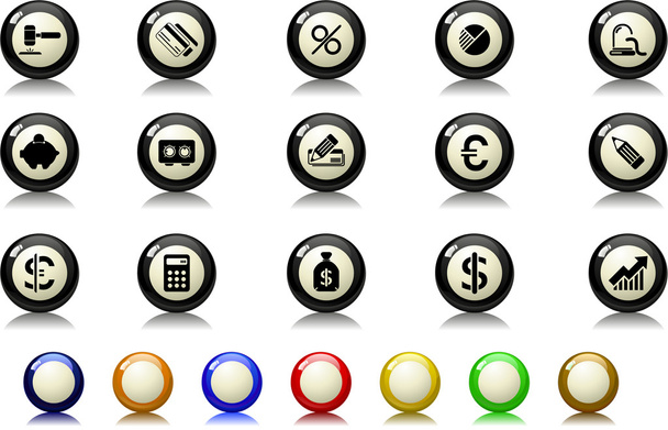 Финансовые и банковские иконы - Вектор,изображение