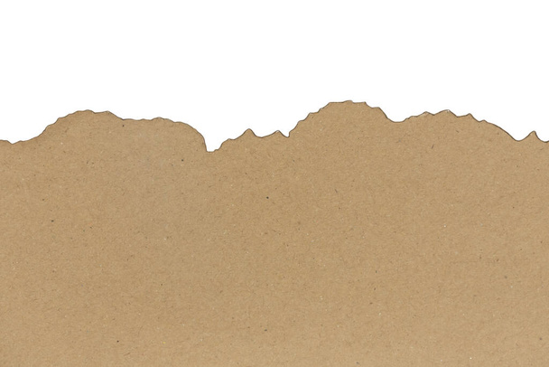 ブランクコピースペースと白の背景に孤立した茶色の焦げ紙パターン - 写真・画像