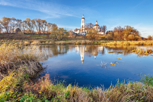landscape with river and church - Foto, Bild