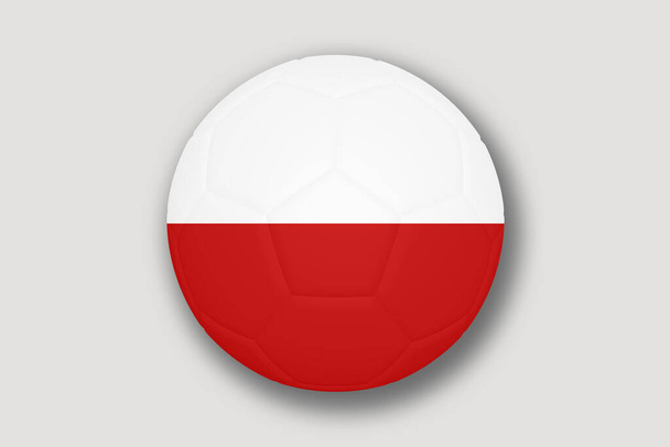 Poolse vlag op een voetbal. 3d illustratie geïsoleerd op witte achtergrond. - Foto, afbeelding