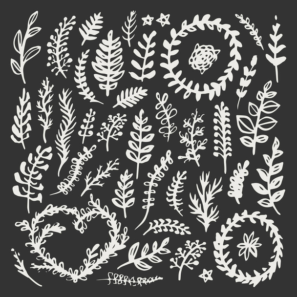 Hand drawn nature elements, great design for any purposes. Vector sketch illustration. Logo element illustration background. Flower background illustration. Icon collection. - Διάνυσμα, εικόνα