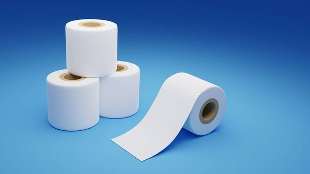 Roll toaletního papíru izometrie. Speciální papír na otírání. papírový výrobek používaný v hygienických a hygienických účelech.3D ilustrace. - Fotografie, Obrázek