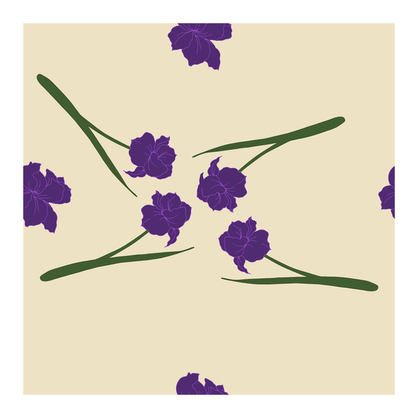 Απρόσκοπτη αφηρημένη μοτίβο με μπλε λουλούδια, πέταλα, και μπουμπούκια σε ροζ φόντο. Floral μοτίβο με λευκά λουλούδια σε μαύρο φόντο. Αφηρημένο μοτίβο λουλουδιών. Λευκοί ασφόδελοι σε ανθοδέσμες. Εικονογράφηση διανύσματος - Διάνυσμα, εικόνα