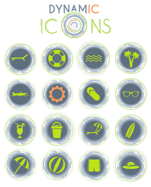 Pláž jednoduše symbol pro webové ikony na bílém pozadí s dynamickými liniemi pro animaci - Vektor, obrázek