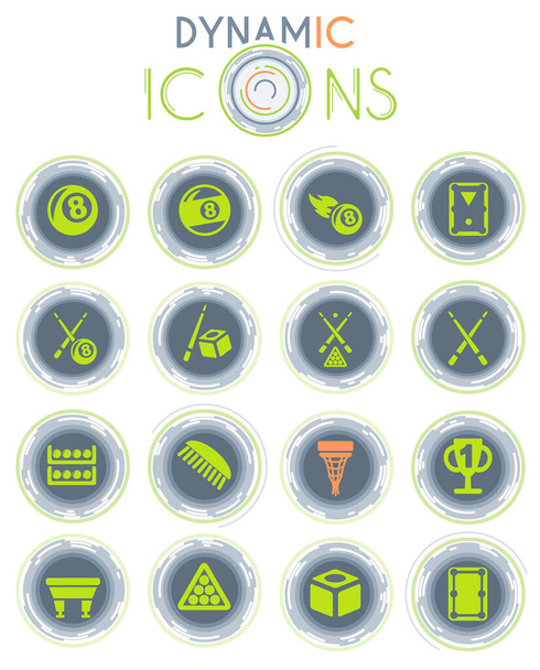 billar iconos web para el diseño de la interfaz de usuario - Vector, imagen