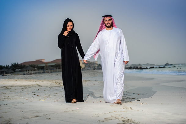 Portrait of Arabic dressed yang couple - Photo, Image