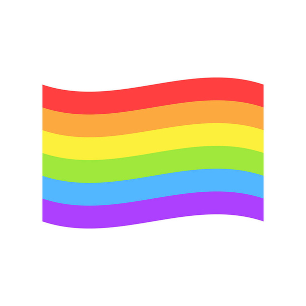 Illustrazione vettoriale della bandiera dell'orgoglio LGBT isolata sul bianco. Simbolo bandiera arcobaleno. - Vettoriali, immagini