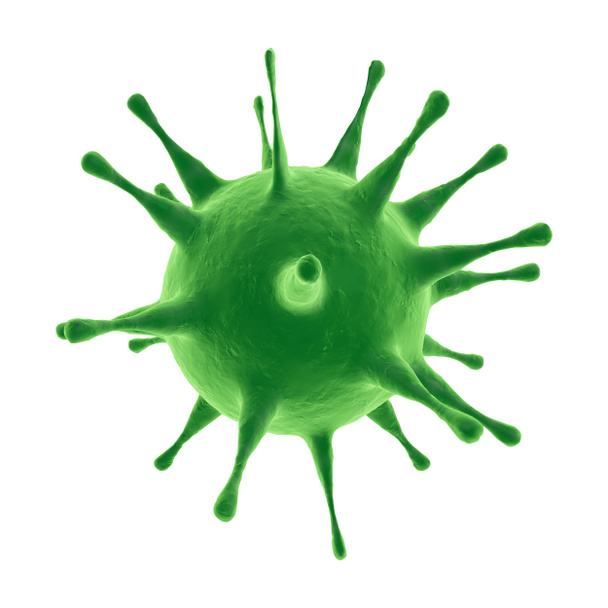 Microscopisch zicht op influenzaviruscellen. 3D medische illustratie - Foto, afbeelding