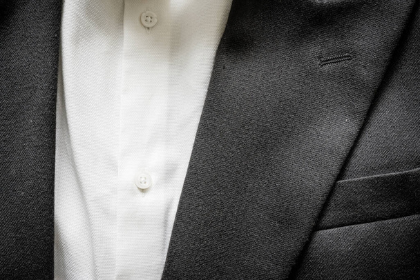 Zbliżenie faktury garnituru na płaszczu biznesowym - Zdjęcie, obraz