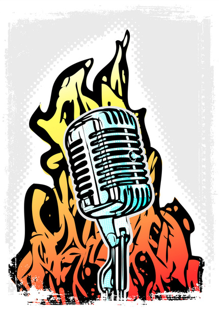 microphone poster - Vector, Image