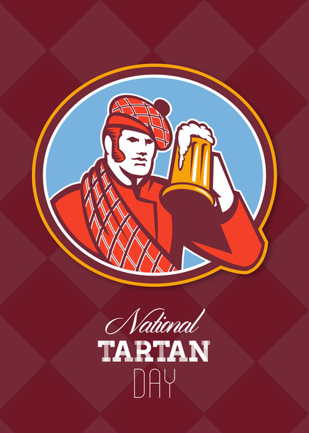National Tartan Day Beer Drinker Greeting Card - Foto, Imagen