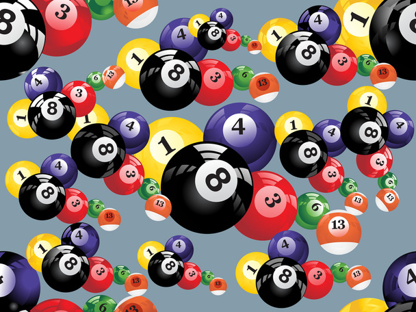 Background with colorful boilliard balls - Vector, imagen