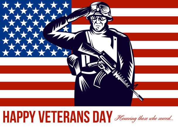 Tarjeta de felicitación de recuerdo del día de los veteranos estadounidenses
 - Foto, imagen