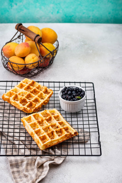 Waffles with berries and fruit - Photo, Image
