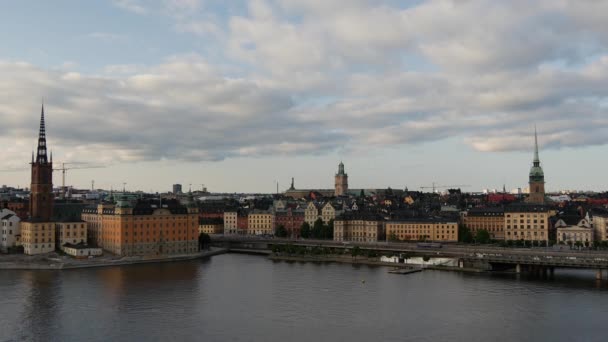 View from Sodermalm of Ridderholmen and Gamla Stan in Stockholm Sweden - Footage, Video