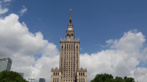 Zeitraffer aus dem Palast der Kultur und Wissenschaft in Warschau - Filmmaterial, Video