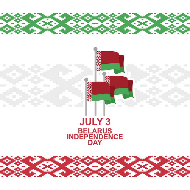 Július 3, Fehéroroszország Függetlenség Napja vektor illusztráció. Alkalmas üdvözlőlap, poszter és banner - Vektor, kép